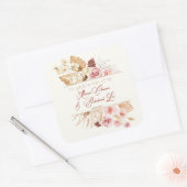 Sticker Carré Dust & Terracotta Boho Juif Hébreu Chuppah (Enveloppe)