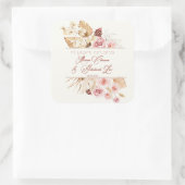 Sticker Carré Dust & Terracotta Boho Juif Hébreu Chuppah (Sac)