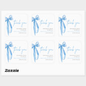 Sticker Carré Dusty Blue Bow Elle organise une fête de mariage S (Feuille)