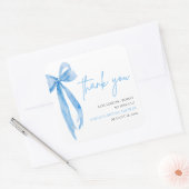 Sticker Carré Dusty Blue Bow Elle organise une fête de mariage S (Enveloppe)