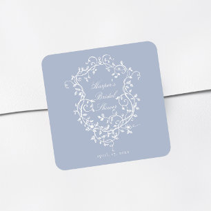 Sticker Carré Dusty Blue Classy Fête des mariées victorienne fra