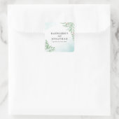 Sticker Carré Dusty Blue Eucalyptus Vert Mariage Succulent (Sac)