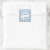 Sticker Carré Dusty Blue Graduate Merci (Sac)