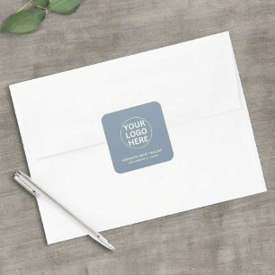 Sticker Carré Dusty Blue l Professional Business Logo & Text