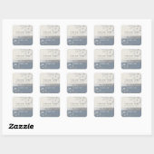 Sticker Carré Dusty Blue Mariage Merci Favoriser (Feuille)
