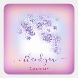 Sticker Carré Dusty Blue Parties scintillant Berry Merci Sweet 1