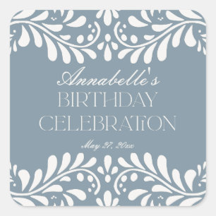 Sticker Carré Dusty Blue Talavera Espagne Fiesta Anniversaire Fa