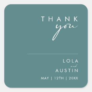 Sticker Carré Dusty Boho   Mariage Merci vert