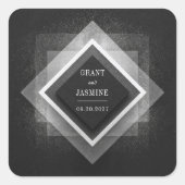 Sticker Carré Dusty Geometry Overlay Elegant Mariage noir (Devant)