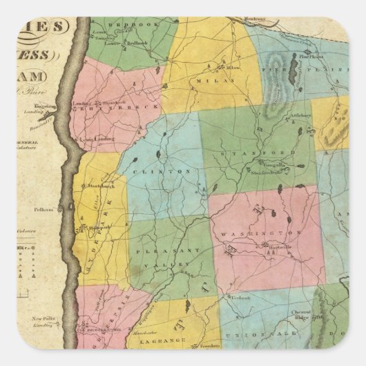 Sticker Carré Dutchess, comté de Putnam (Devant)