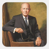 Sticker Carré Dwight Eisenhower Président Portrait de la Maison  (Devant)