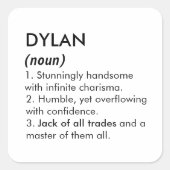 Sticker Carré Dylan name, Editable name, Custom name (Devant)