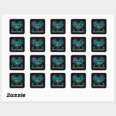 Sticker Carré Dysautonomia Sensibilisation au ruban Turquoise T- (Feuille)