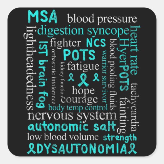 Sticker Carré Dysautonomia Sensibilisation Mois dysautonome pati (Devant)