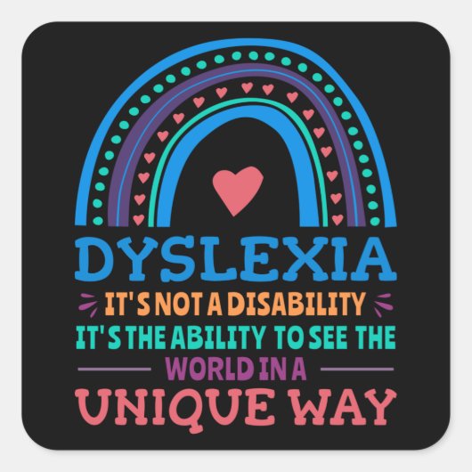 Sticker Carré Dyslexia (Devant)