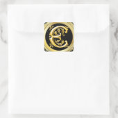 Sticker Carré E initial en or (Sac)