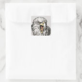 Sticker Carré Eagle hurle (Sac)