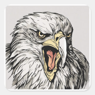 Sticker Carré Eagle hurle
