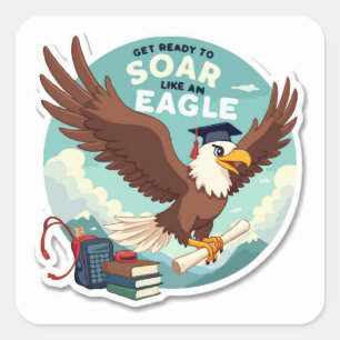 Sticker Carré Eagle 'Soar High'