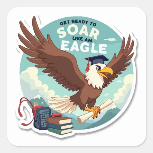 Sticker Carré Eagle 'Soar High' (Devant)