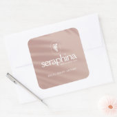 Sticker Carré Earthy Elegance Logo Beauté, Spa, Boutique Rose (Enveloppe)