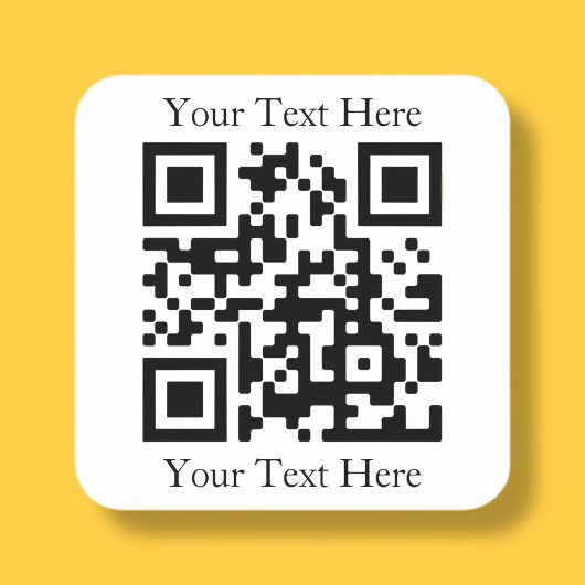 Sticker Carré Easily Upload Your Own QR Code & Add Text