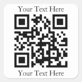 Sticker Carré Easily Upload Your Own QR Code & Add Text (Devant)