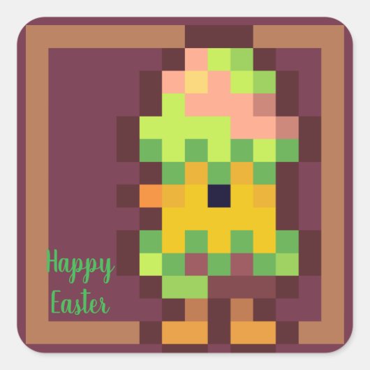 Sticker Carré Easter egg Pixelart, Pixel Art (Devant)