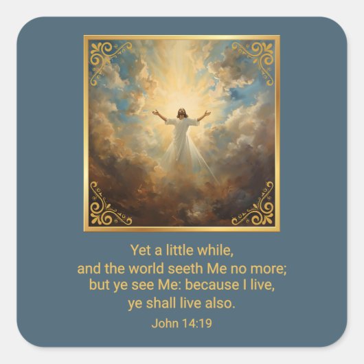 Sticker Carré Easter Resurrection Religious  (Devant)