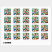 STICKER CARRÉ EASTER ~WOW ! GARY VINTAGE ~ (Feuille)