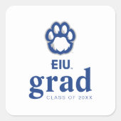 Sticker Carré Eastern Illinois Panthers Empreinte de patte & EIU (Devant)