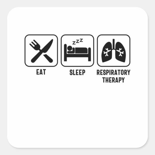 Sticker Carré Eat. Sleep. Respiratory Therapy (Devant)
