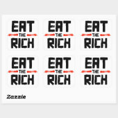 Sticker Carré EAT the RICH (Feuille)