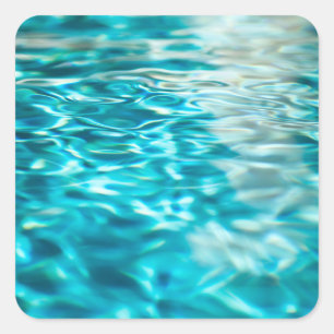 Sticker Carré Eau Abstrait bleu vert turquoise Aqua Sea
