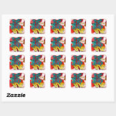Sticker Carré Eau de dragon chinois du Nouvel An Fu 2024 SqS (Feuille)