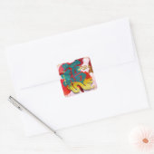 Sticker Carré Eau de dragon chinois du Nouvel An Fu 2024 SqS (Enveloppe)