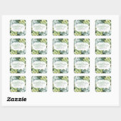 Sticker Carré Eau de Eucalyptus Chic Mariage Shower (Feuille)