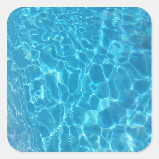 Sticker Carré Eau de piscine bleu ciel cristalline (Devant)