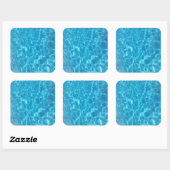 Sticker Carré Eau de piscine bleu ciel cristalline (Feuille)
