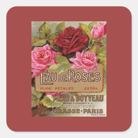 Sticker Carré Eau De Rose (Devant)