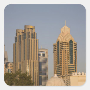 Sticker Carré EAU, Dubaï. Minaret de la mosquée d'Al Wasl, avec