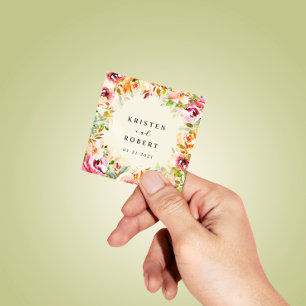 Sticker Carré Eau Jardin Mariage Floral