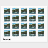 Sticker Carré Eaux hawaïennes (Feuille)