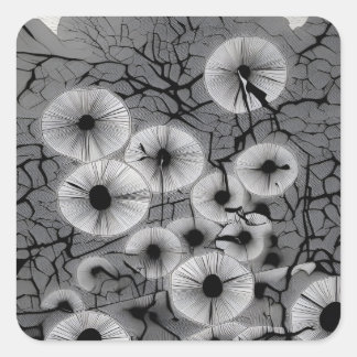 Sticker Carré Ebon Bloom