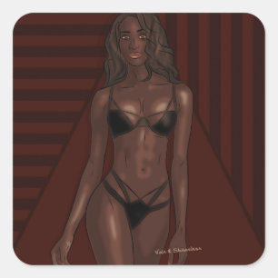 Sticker Carré ebony eyes