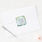 Sticker Carré Ecclesiastes Bible Verse Religieux Oiseaux Fleurs (Enveloppe)