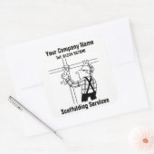 Sticker Carré Échafaudiste offrant des services d'échafaudage (Enveloppe)