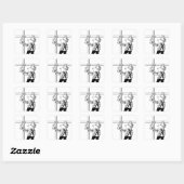 Sticker Carré Échafaudreur avec échafaudage (Feuille)