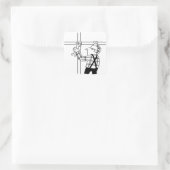 Sticker Carré Échafaudreur avec échafaudage (Sac)