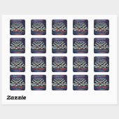 Sticker Carré Échecs de sushi (Feuille)